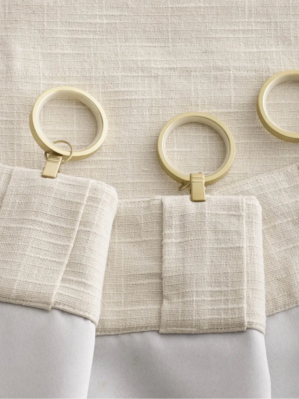 New Quince Cotton Slub Curtain Panel Natural 48 x 96” Room Darkening Lined Beige